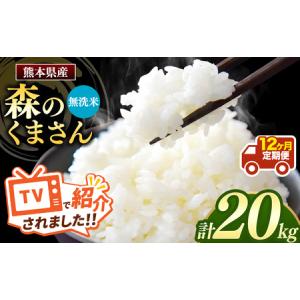 ふるさと納税 【定期便12回】令和7年産 熊本県産 森のくまさん 無洗米 20kg こめ 米 熊本県和水町