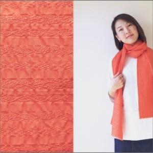 ふるさと納税 フィルタンゴ ストール【洗える丹後ちりめんのシルク】西洋更紗柄　コーラルオレンジ　ギフトにもおすすめ。 京都府京丹後市