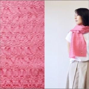 ふるさと納税 フィルタンゴ ストール　西洋更紗柄　ローズピンク 丹後ちりめんの洗えるシルク、ギフトにもおすすめ。 京都府京丹後市