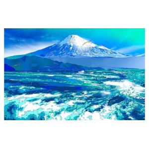 ふるさと納税 版画 鈴木英人版画 「碧き裾野」 フレーム付き 絵画 アート 絵 芸術 インテリア サイン入り 富士山 逗子市 神奈川県 神奈川県逗子市