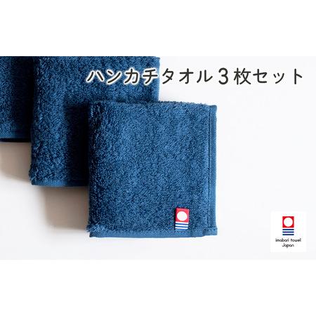 ふるさと納税 （今治タオルブランド認定）今治ベーシックタオル　ハンカチタオル　3枚セット（ネイビー）...