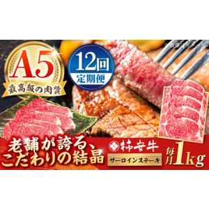 ふるさと納税 【12回定期便】最高級A5等級 三重県産 黒毛和牛 柿安牛 サーロインステーキ 1000g / 国産牛 和牛 ブランド牛 牛肉 冷蔵 高級肉 ギ.. 三重県亀山市