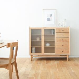 ふるさと納税 旭川家具 MUKU工房オリジナル ジャム サイドボード 120 北海道ナラ 【 国産 無垢 インテリア 木製 収納 ナチュラル キャビネット .. 北海道旭川市
