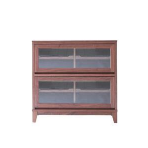 ふるさと納税 旭川家具 山室家具製作所 ココ キャビネット2段 ウォールナット 【 国産 無垢 インテリア 木製 ナチュラル キャビネット 食器棚 キ.. 北海道旭川市