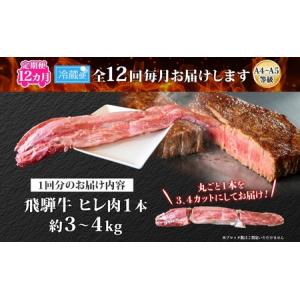 ふるさと納税 定期便 12ヶ月 飛騨牛 ヒレ肉...の詳細画像3