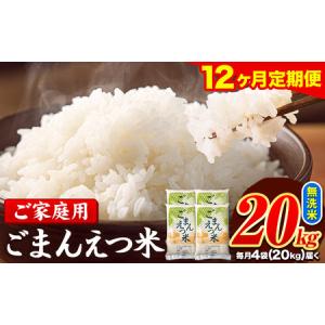 ふるさと納税 【12ヶ月定期便】 米 無洗米 ごまんえつ米 20kg 5kg×4袋 米 こめ 定期便 家庭用 備蓄 熊本県 長洲町 くまもと ブレンド米 熊.. 熊本県長洲町