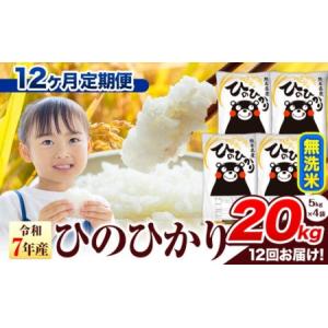 ふるさと納税 令和7年産 無洗米 【12ヶ月定期便】 ひのひかり 20kg《お申込み翌月から出荷》 熊本県産 無洗米 精米 氷川町 ひの 送料無料 ヒノヒ.. 熊本県氷川町