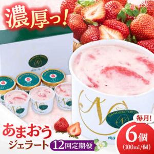 ふるさと納税 【全12回定期便】福岡産 あまおう ジェラート 100ml×6個 桂川町/南国フルーツ株式会社 [ADBW047] あまおう ジェラート あまお.. 福岡県桂川町