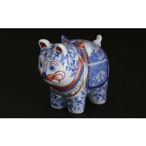 ふるさと納税 有田焼 禁裡御用（宮内庁）窯元 辻精磁社 染錦 未草文 犬筥 A875-2 佐賀県有田町