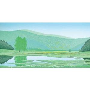 ふるさと納税 版画 「夏の想い出」グリーン額縁...の詳細画像1