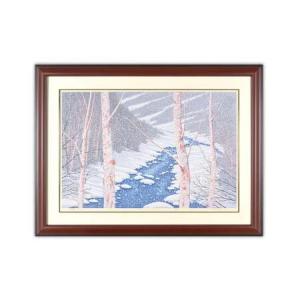 ふるさと納税 版画 「白麗」茶額縁 | 版画 セリグラフ 埼玉県東松山市