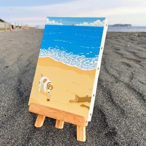 ふるさと納税 湘南・茅ヶ崎で描く、海を感じるイラストアート 『 湘南ランドスケープ04：渚の遭遇 』...