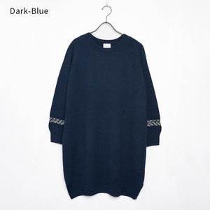 ふるさと納税 プレスジャガードチュニックワンピース　055-H-SS034-ダークブルー 山形県寒河江市