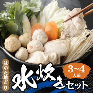 ふるさと納税 はかた地どり 水炊きセット (3-4人前) スープ つみれ 肉団子 福岡県糸田町