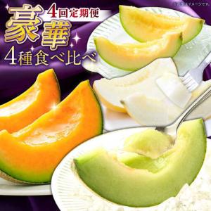 ふるさと納税 【2027年4月下旬-発送】【4回定期便】メロン 4種 食べ比べ / プリンスメロン イエローキング タカミレッド タカミメロン / メロ.. 長崎県南島原市
