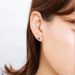 ふるさと納税 【高島屋選定品】＜京セラ＞クレサンベール＜ブルーサファイア／ダイヤモンド ＞PT900 ピアス カジュアル 9月誕生石 京都府京都市