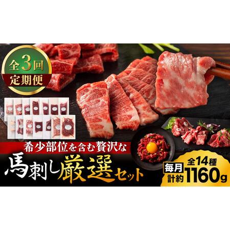 ふるさと納税 【全3回定期便】フジチクオリジナル 希少部位と贅沢なふじ馬刺し厳選セット 3897【有...