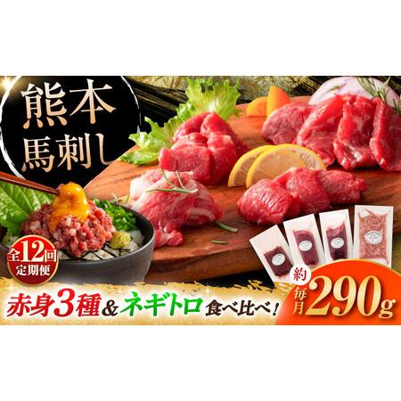 ふるさと納税 【全12回定期便】【熊本特産】赤身馬刺し3種と ネギトロ の詰め合わせ 3891 BH...