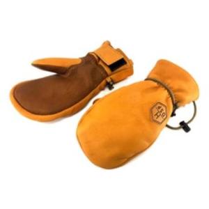 ふるさと納税 スキーグローブ 　ミトン　キャメル　L　 長野県白馬村