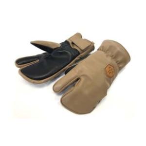 ふるさと納税 スキーグローブ 撥水三本指 ブラウン M 長野県白馬村