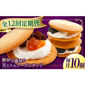 ふるさと納税 【全12回定期便】お菓子 杏とラムレーズンサンド 10個入り[BAFL017]お菓子 広島県福山市