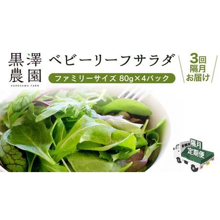ふるさと納税 【 定期便 】全3回隔月でお届け！ 黒澤農園 の ベビーリーフサラダ （ 80g × ...