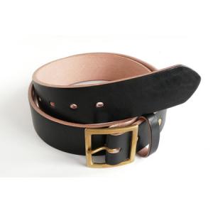 ふるさと納税 E STREET LEATHER ベンズクラシック 4cm幅 茶芯革 極厚レザーベルト ブラック（38インチ 96.5cm） 【star005-5-01】 岡山県真庭市