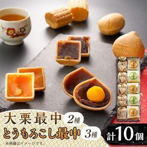 ふるさと納税 秋留の大栗最中　秋川のとうもろこし最中　詰め合わせ(10個入)【お茶ぞっぺの中島屋(あ...