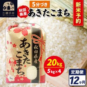 ふるさと納税 《令和8年産 新米受付》《定期便12ヶ月》あきたこまち 20kg【5分づき】秋田県産 こまちライン 秋田県横手市