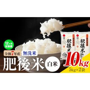 ふるさと納税 【12ヶ月定期便】熊本県産 肥後米 無洗米 白米 10kg 1袋5kg 米 お米 令和7年産 九州産 熊本県産 ブレンド米 送料無料《お申込み翌.. 熊本県菊池市