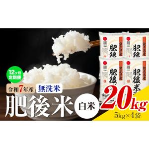 ふるさと納税 【12ヶ月定期便】熊本県産 肥後米 無洗米 白米 20kg 1袋5kg 米 お米 令和7年産 九州産 熊本県産 ブレンド米 送料無料《お申込み翌.. 熊本県菊池市