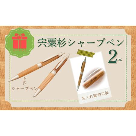 ふるさと納税 RS4　宍粟杉 シャープペン2本セット（名入れ彫刻可能）【 オリジナル 木製 ペン シ...
