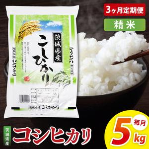 ふるさと納税 米 定期便 3ヶ月 コシヒカリ 精米 5kg 令和7年産 茨城県産 お米 こめ コメ ごはん 白米 こしひかり 茨城県産米 単一米 単一原料米 .. 茨城県阿見町