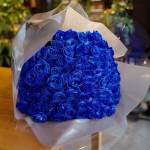 ふるさと納税 048-020 青いバラ100本の花束 長野県下諏訪町