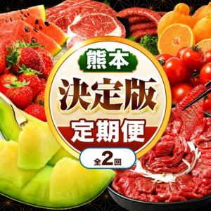 ふるさと納税 【 定期便 2回 】 熊本県 決定版 |（ いちご みかん 不知火 デコポン スイカ メロン あか牛 牛肉 海苔 焼き海苔 馬肉 ウインナー .. 熊本県玉名市