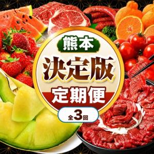ふるさと納税 【 定期便 3回 】 熊本県 決定版 |（ いちご みかん 不知火 デコポン スイカ メロン あか牛 牛肉 海苔 焼き海苔 馬肉 ウインナー .. 熊本県玉名市