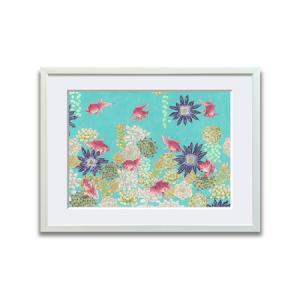 ふるさと納税 アート作品「多肉植物と琉金」（大） 【169011】 絵画 インテリア アート 芸術品 美術品 東京都渋谷区