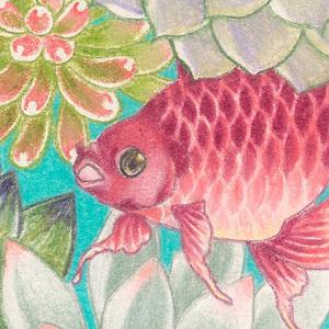 ふるさと納税 アート作品「多肉植物と琉金」(大...の詳細画像2