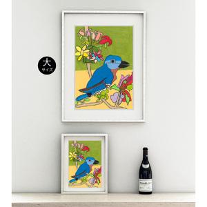 ふるさと納税 アート作品「りんごの花とルリビタ...の詳細画像1