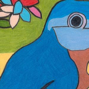 ふるさと納税 アート作品「りんごの花とルリビタ...の詳細画像2