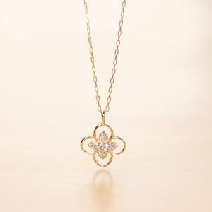 ふるさと納税 10金イエローゴールド ダイヤモンドネックレス きらめく 0.093ct K10-KN...