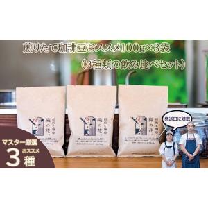 ふるさと納税 煎りたて珈琲豆おススメ100g×3袋（3種類の飲み比べセット）（045_5001）※北海道・沖縄・離島への配送不可 大阪府熊取町
