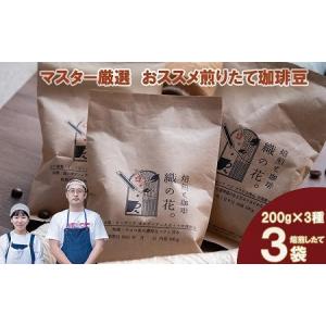 ふるさと納税 煎りたて珈琲豆おススメ200g×3袋（3種類の飲み比べセット）（045_5003）※北海道・沖縄・離島への配送不可 大阪府熊取町