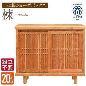 ふるさと納税 【組立不要】大川家具 シューズボックス［楝 センダン］幅120cm _ 大川家具 シューズボックス センダン ブラウン 幅 120cm 国産 .. 福岡県久留米市