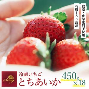 ふるさと納税 有機JAS認証いちご使用 冷凍いちご 450g×18 栃木県鹿沼市