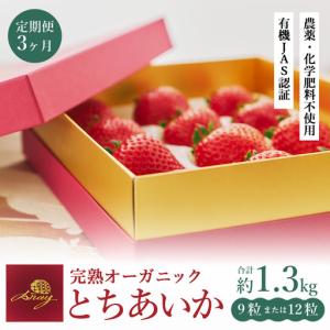 ふるさと納税 【定期便3ヶ月】完熟オーガニックとちあいか 9粒または12粒 ※2026年12月上旬〜発送 栃木県鹿沼市