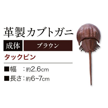 ふるさと納税 レザー 革製 カブトガニ タックピン 革 ブラウン JS stage株式会社 《30日...
