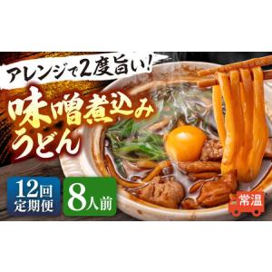 ふるさと納税 【12回定期便】 味噌煮込みうどん 8人前 うどん【配達不可：離島】[AEAP041] 愛知県愛西市
