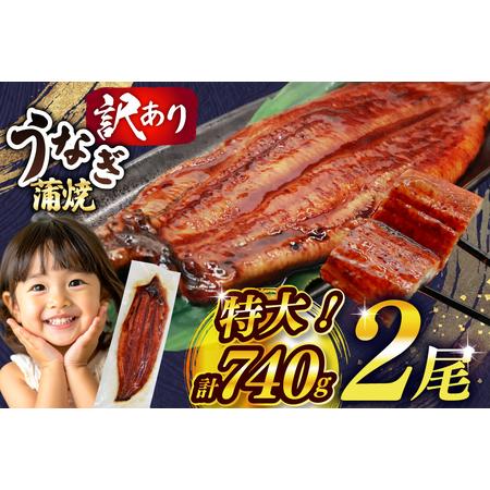 ふるさと納税 うなぎ 訳あり 鰻 蒲焼 特大 2尾 計約740g 不揃い 規格外 小分け [大黒物産...