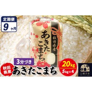 ふるさと納税 《定期便9ヶ月》あきたこまち 20kg【3分づき】令和7年産 秋田県産 こまちライン 秋田県横手市